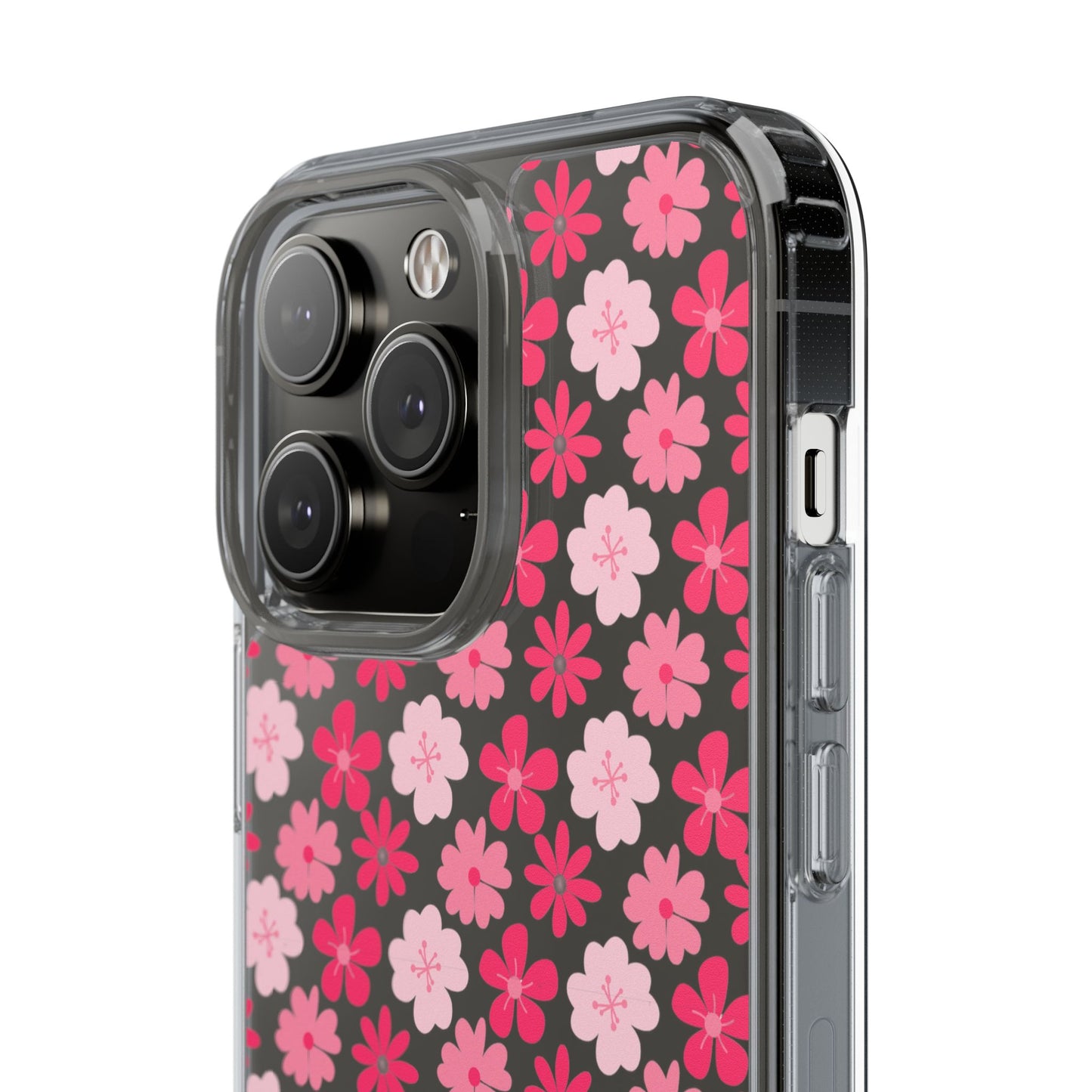 Pink Floral - Clear Phone Case