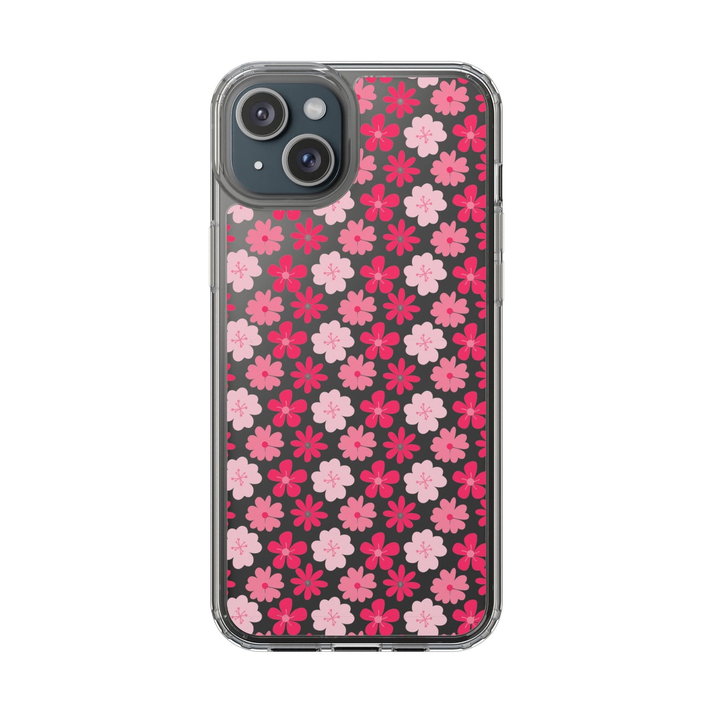 Pink Floral - Clear Phone Case