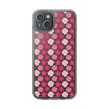 Pink Floral - Clear Phone Case