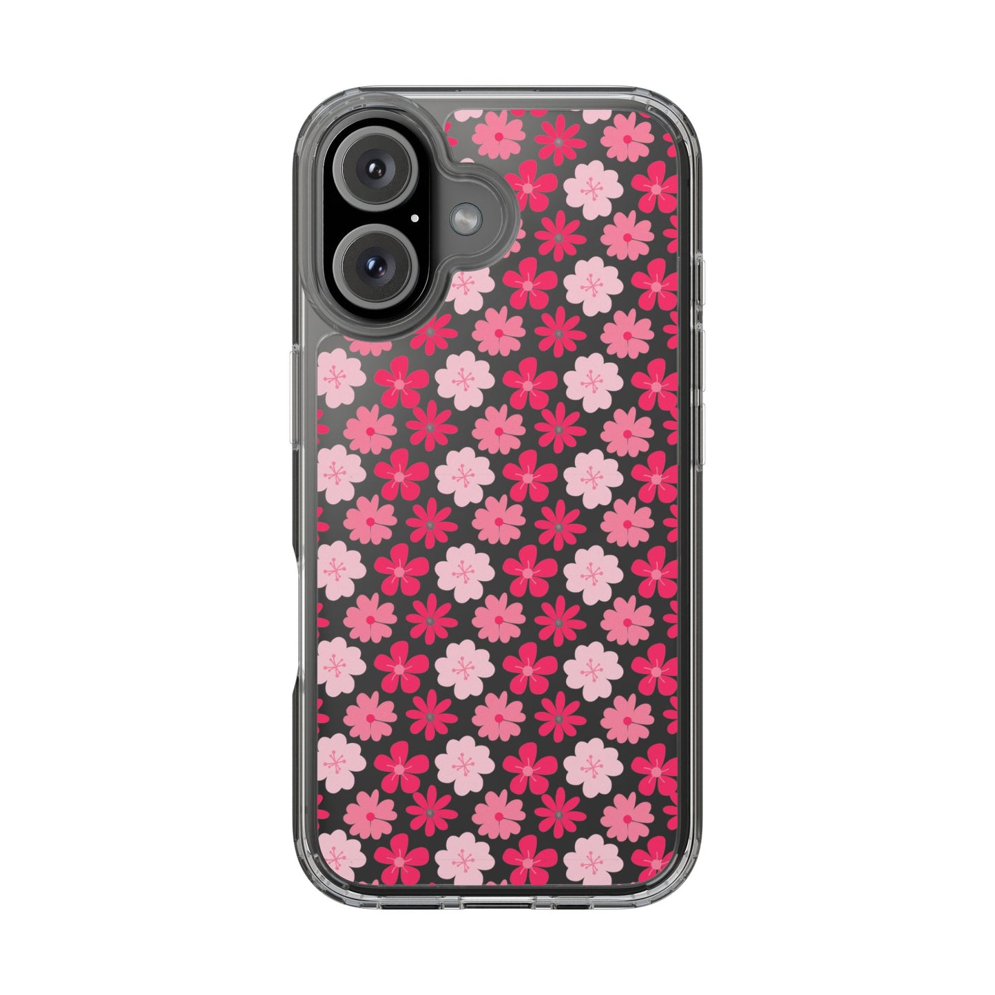 Pink Floral - Clear Phone Case