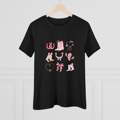 Pink Bows and Boots Cotton Tee