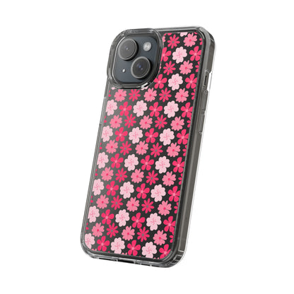 Pink Floral - Clear Phone Case