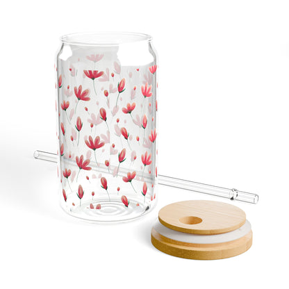 Floral Sipper Glass - 16oz
