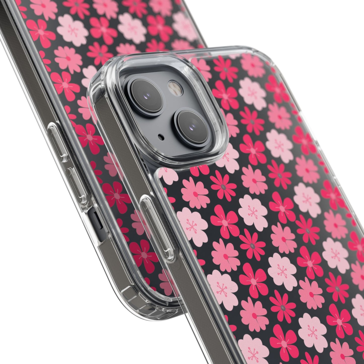 Pink Floral - Clear Phone Case