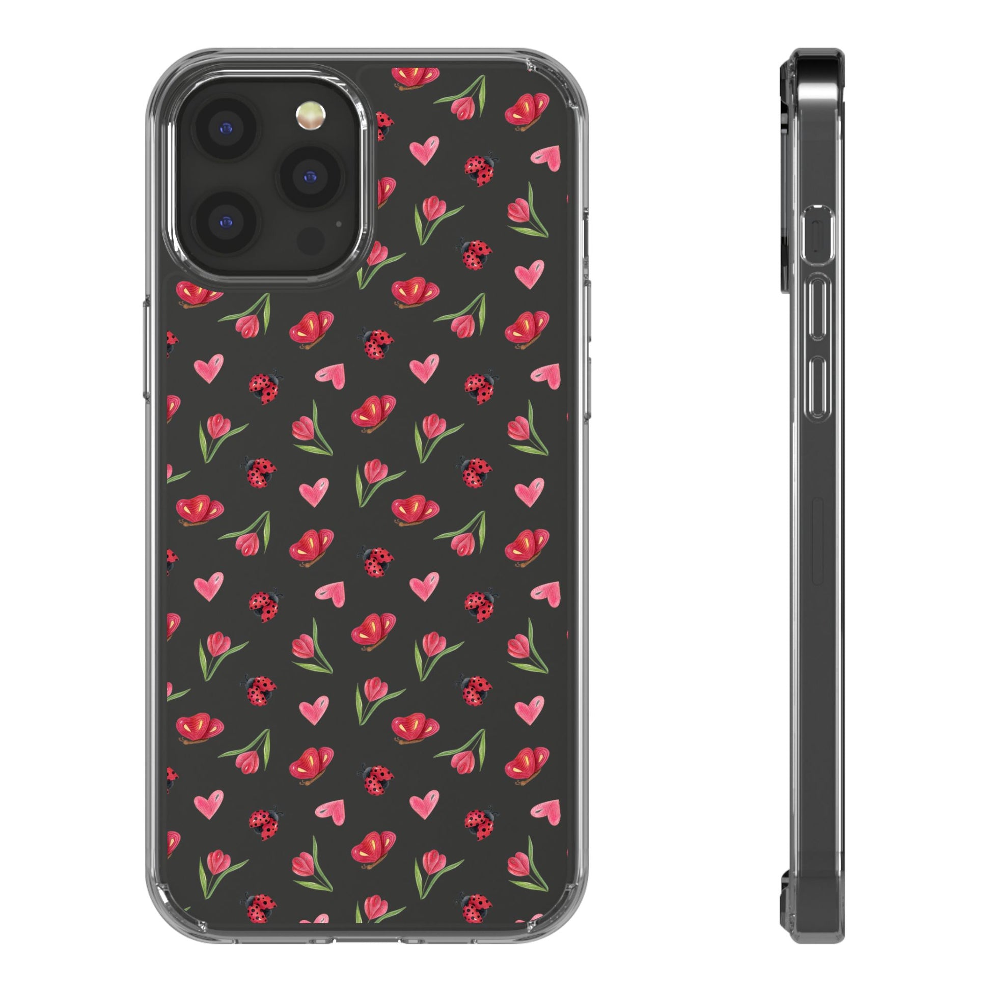 Ladybug and Flowers - Clear Phone Case Lavender Blush Co Ladybug and Flowers - Clear Phone Case Lavender Blush Co
