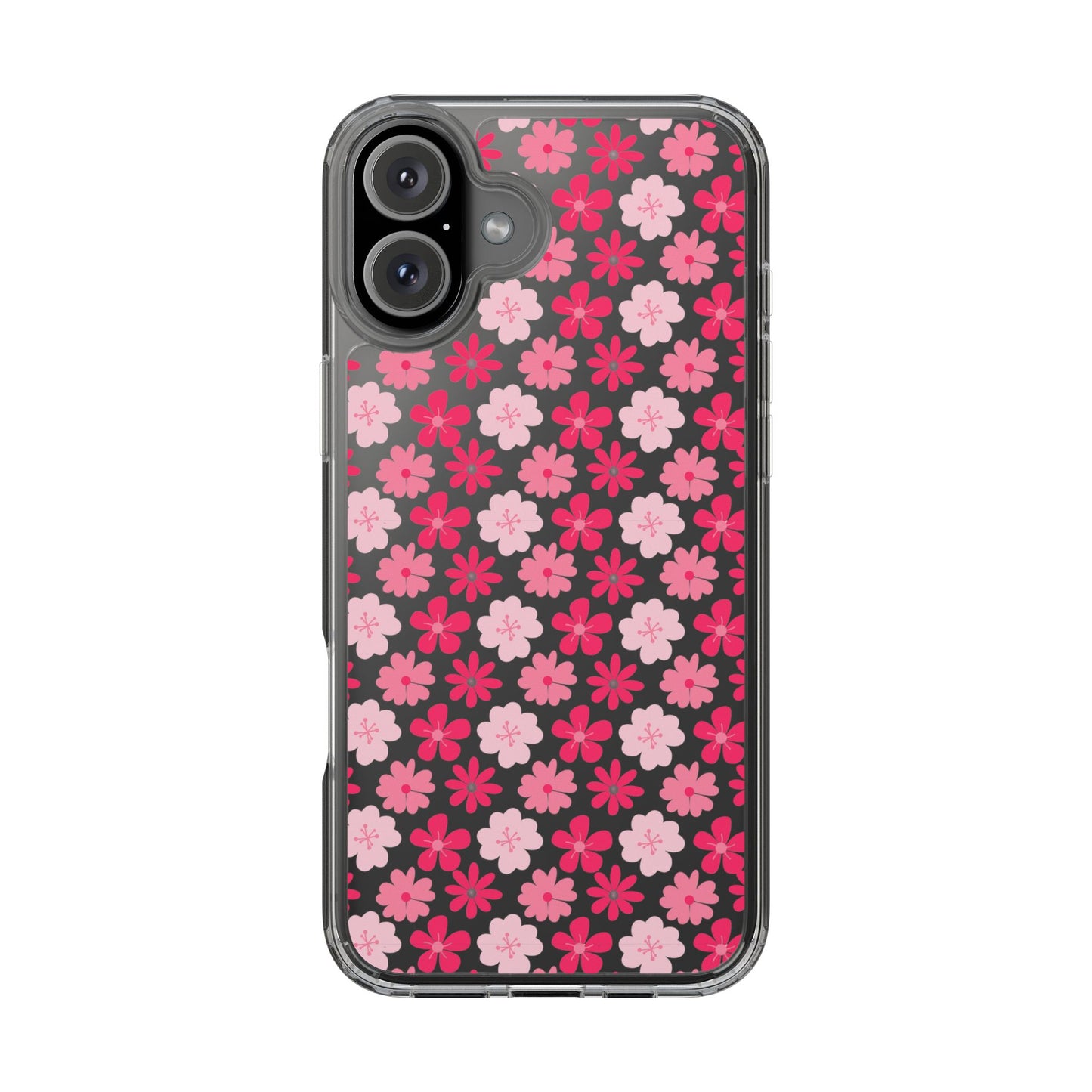 Pink Floral - Clear Phone Case
