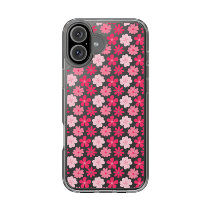 Pink Floral - Clear Phone Case