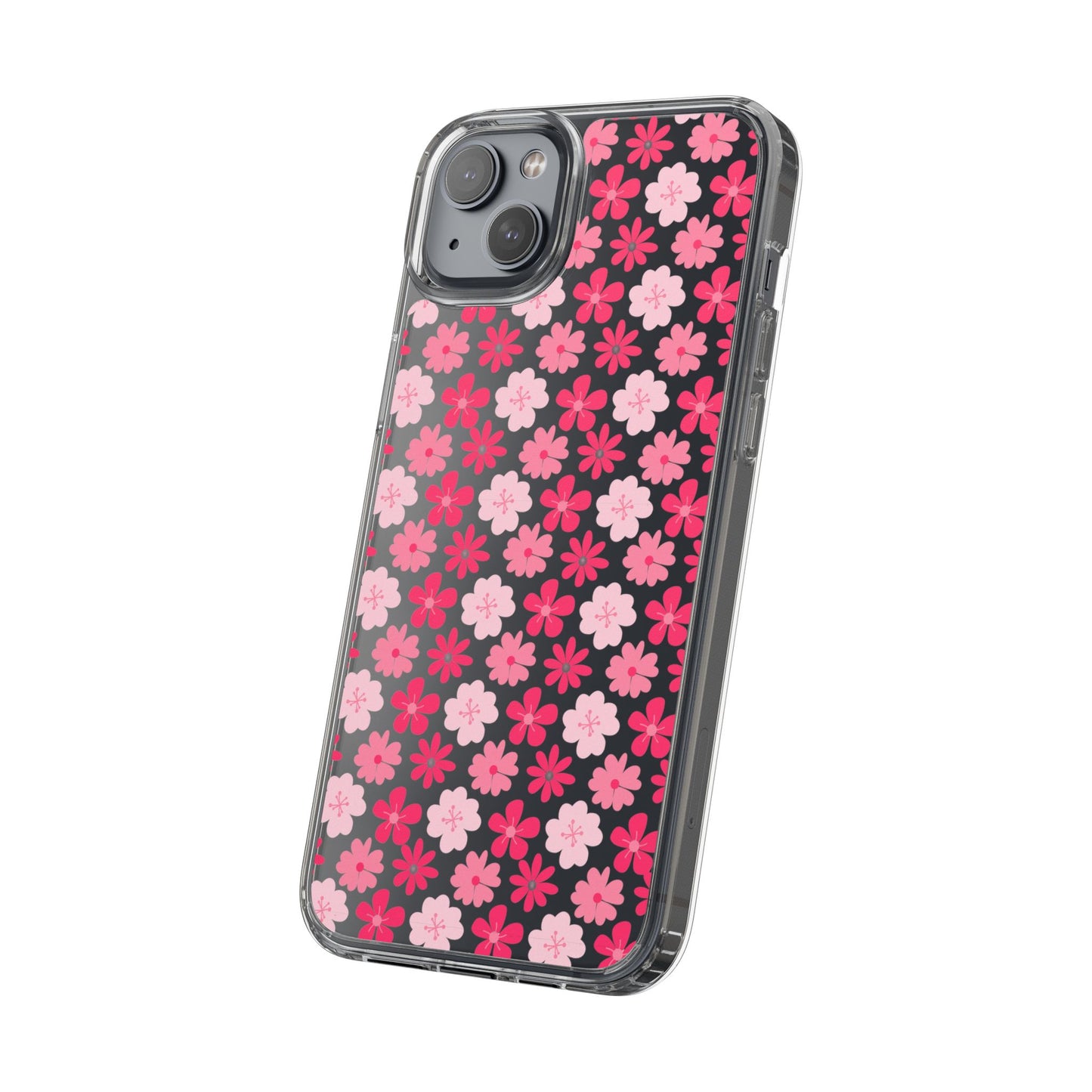 Pink Floral - Clear Phone Case