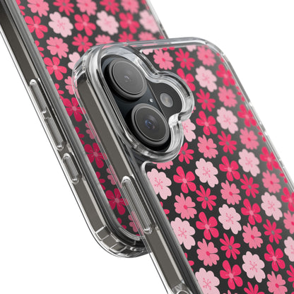 Pink Floral - Clear Phone Case