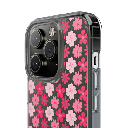 Pink Floral - Clear Phone Case