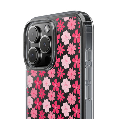 Pink Floral - Clear Phone Case
