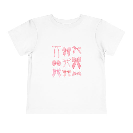 Pink Bow Toddler Short Sleeve Tee