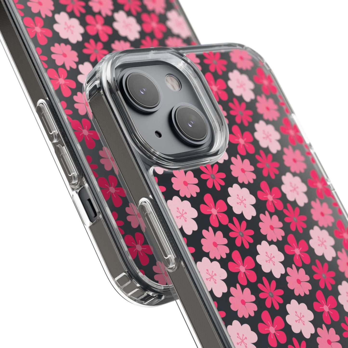 Pink Floral - Clear Phone Case