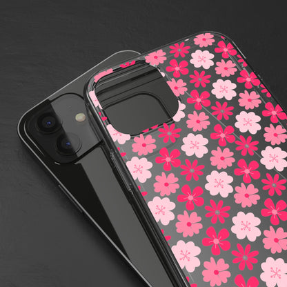 Pink Floral - Clear Phone Case