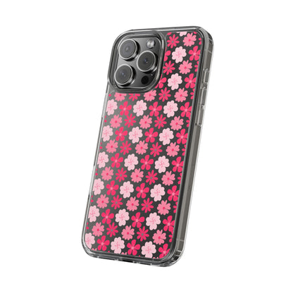 Pink Floral - Clear Phone Case