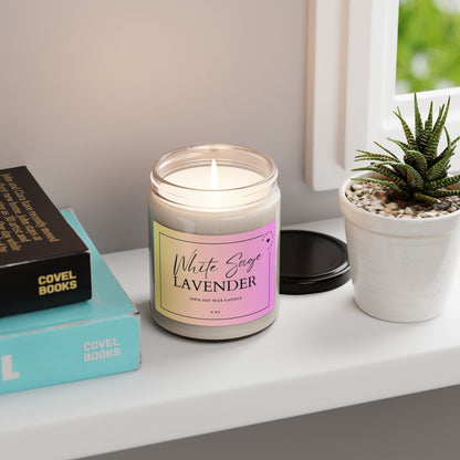 White Sage Lavender Scented Soy Candle - 9oz