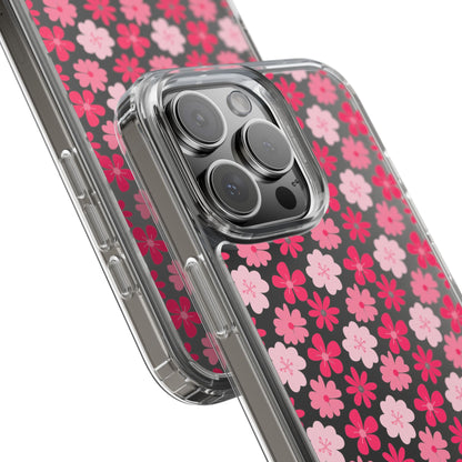 Pink Floral - Clear Phone Case