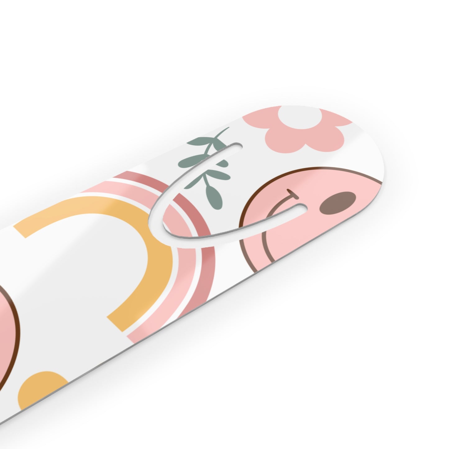 Smiley Floral Metal Bookmark