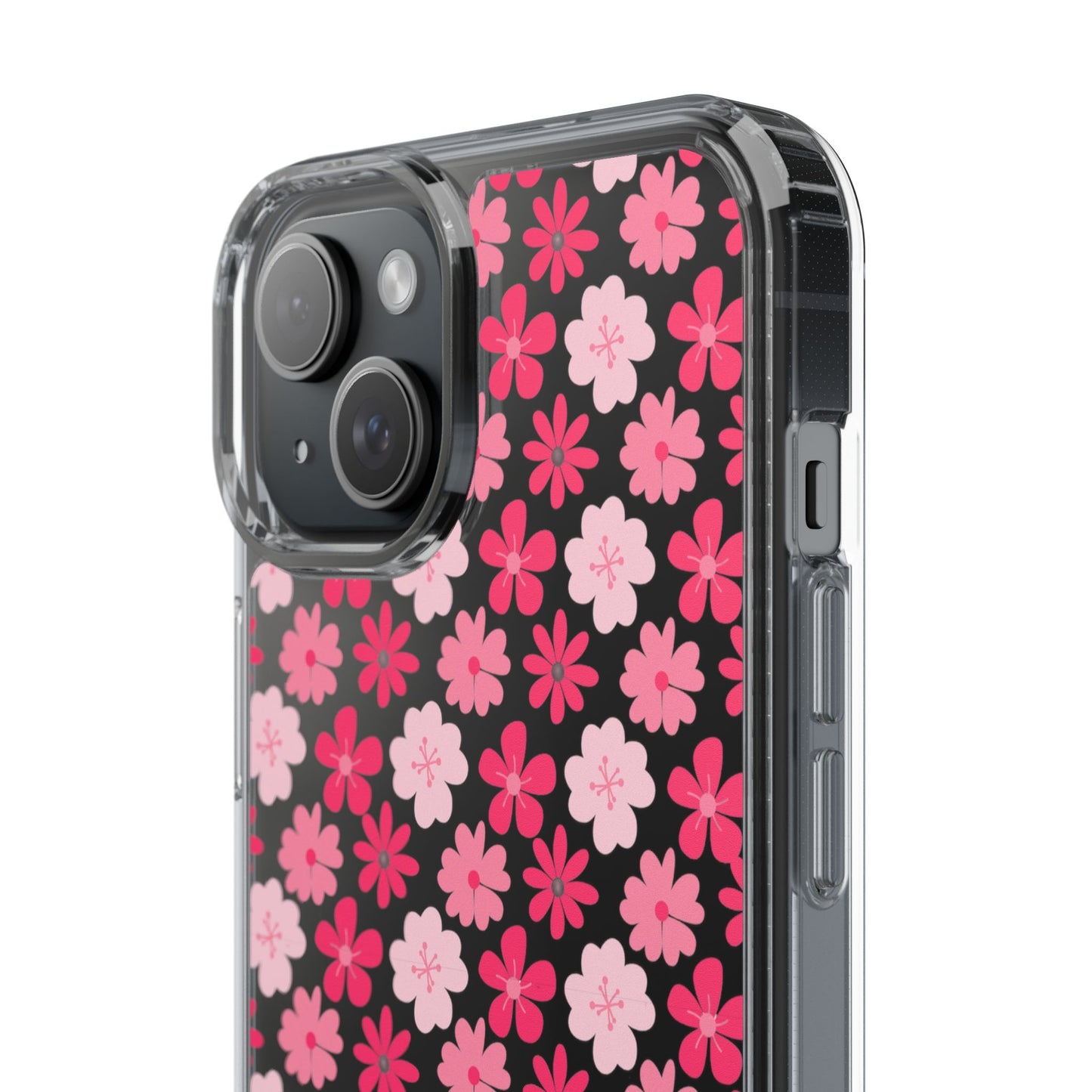 Pink Floral - Clear Phone Case