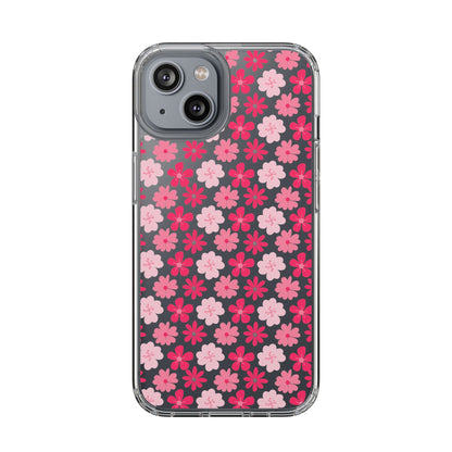 Pink Floral - Clear Phone Case