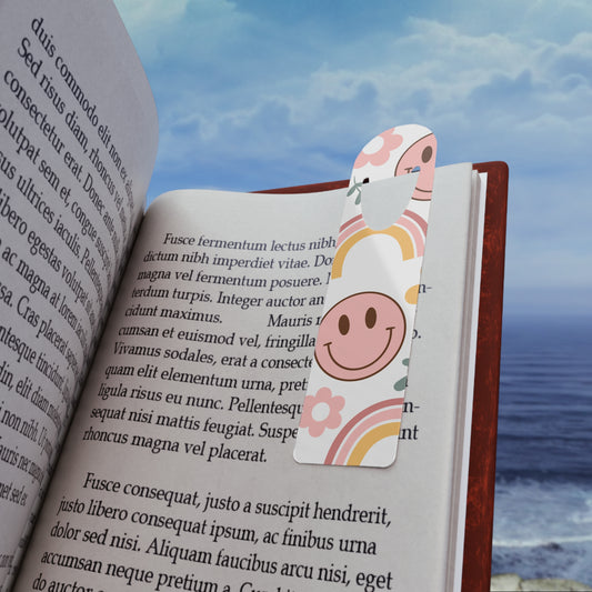 Smiley Floral Metal Bookmark