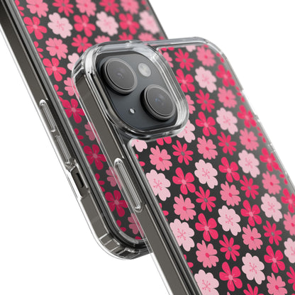 Pink Floral - Clear Phone Case