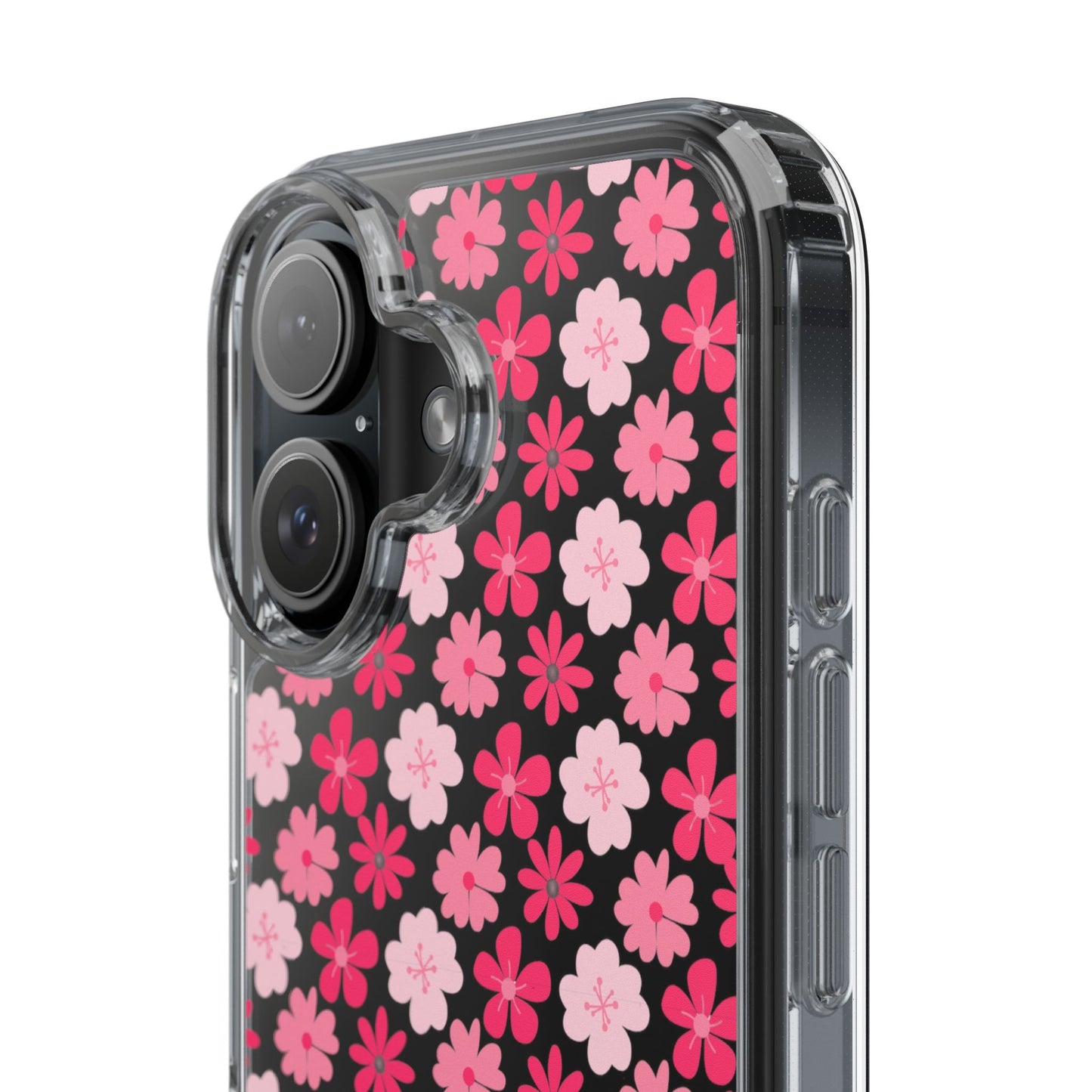 Pink Floral - Clear Phone Case