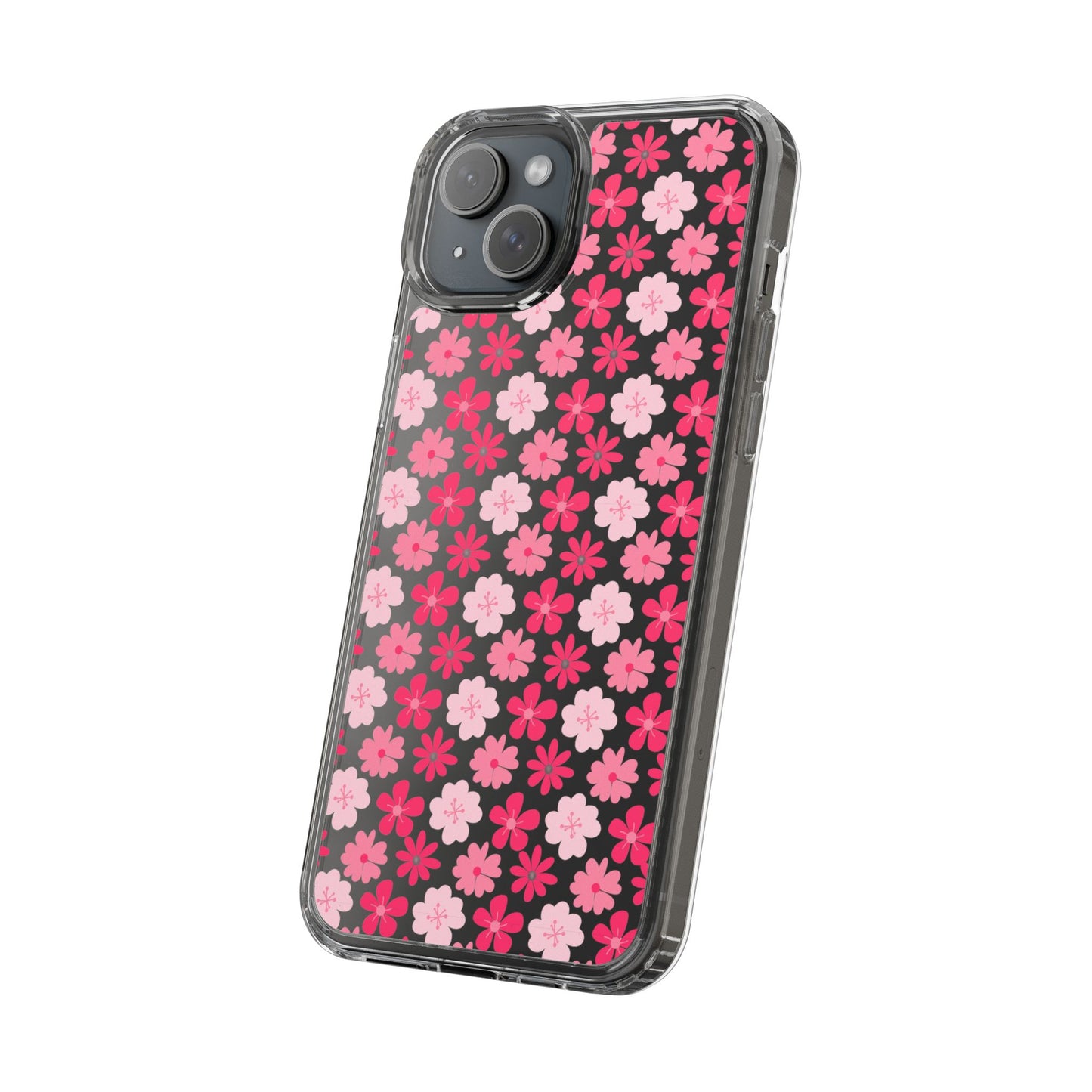 Pink Floral - Clear Phone Case