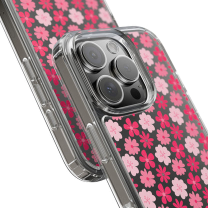 Pink Floral - Clear Phone Case
