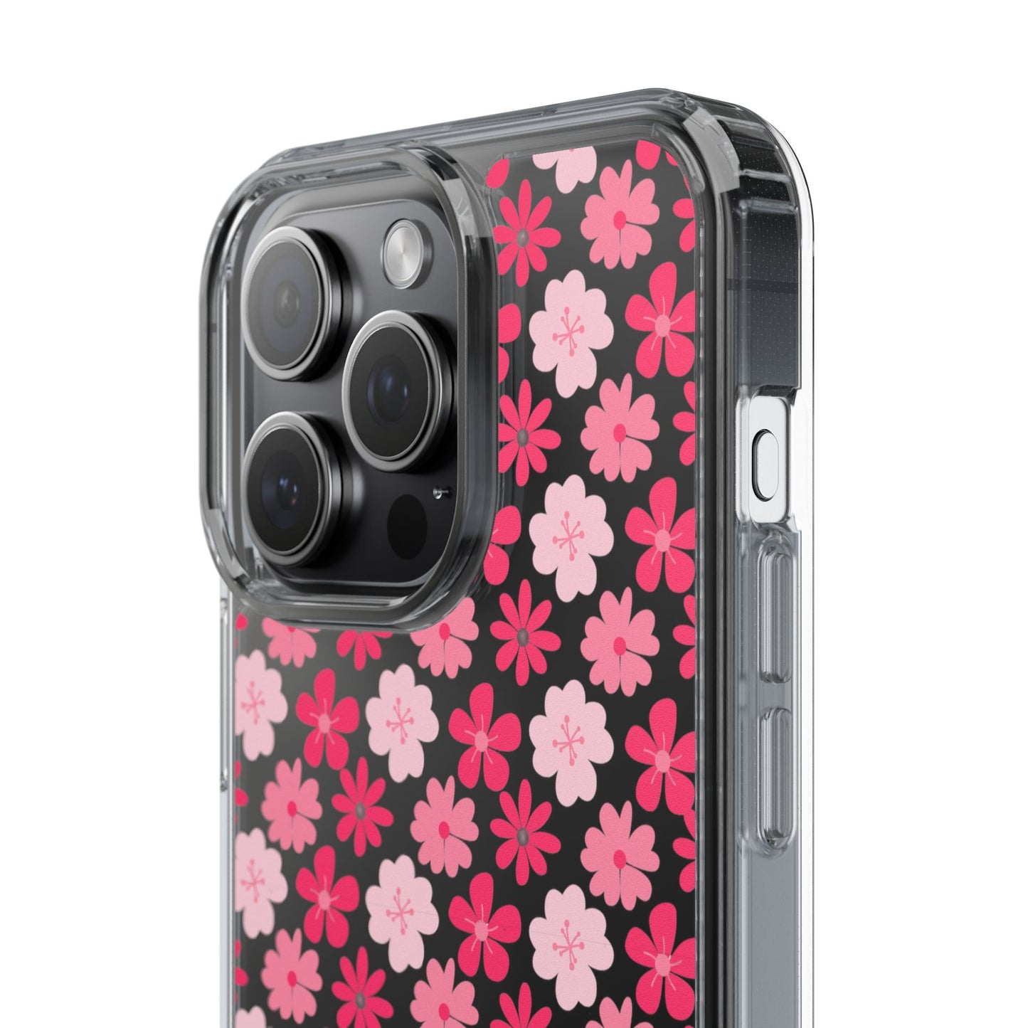 Pink Floral - Clear Phone Case