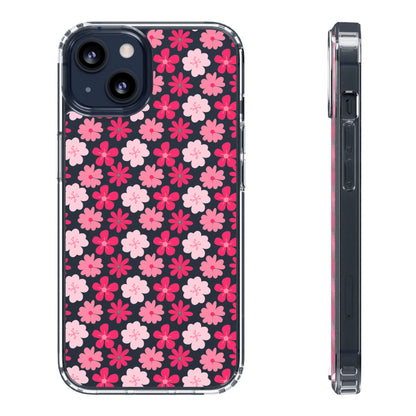 Pink Floral - Clear Phone Case