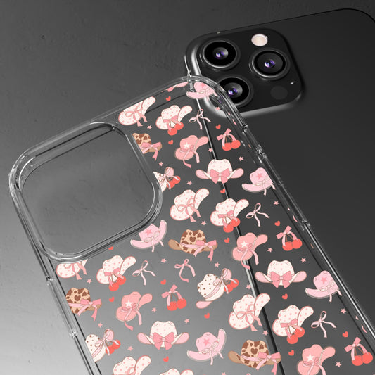 Cute Bow and Hats - Clear Phone Case