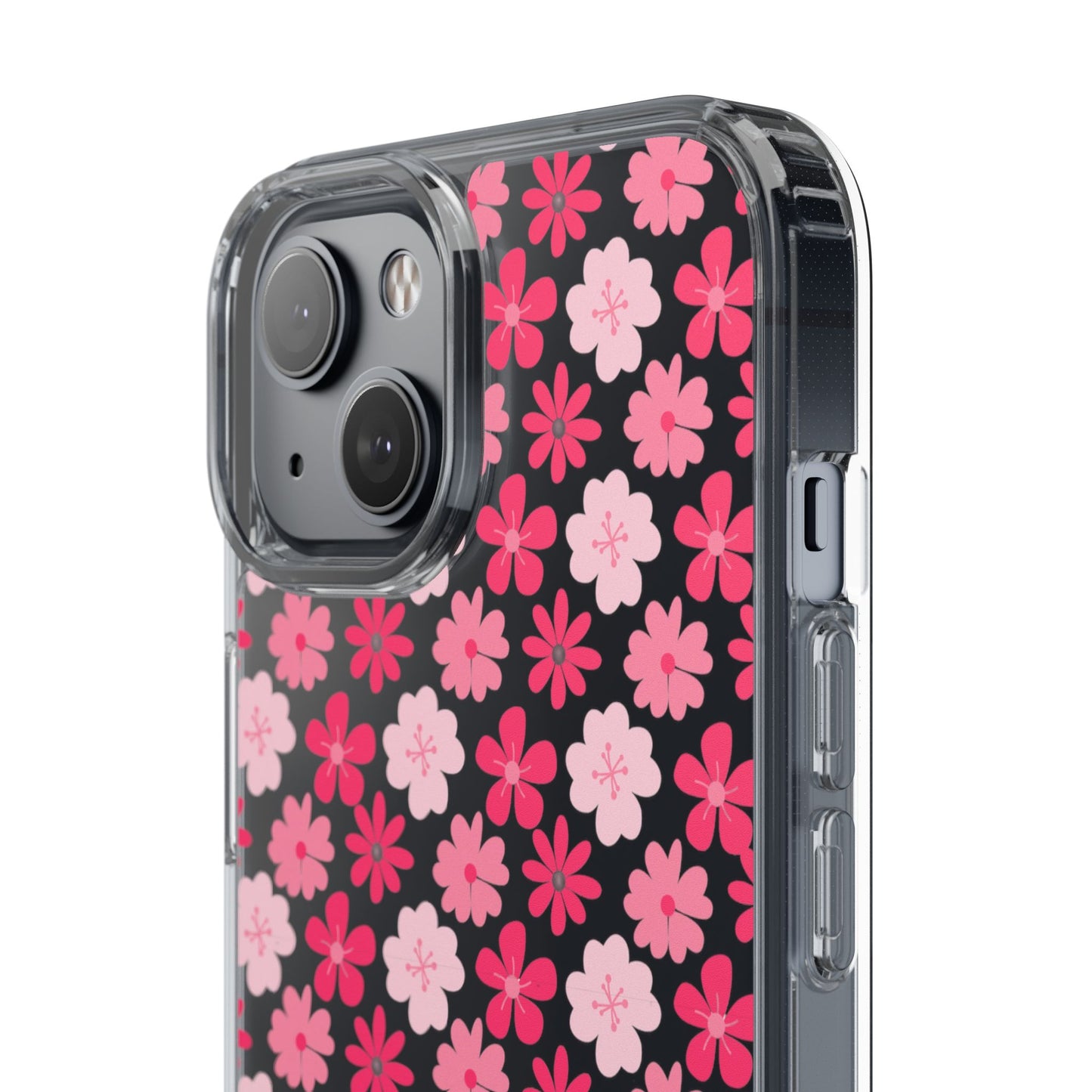 Pink Floral - Clear Phone Case