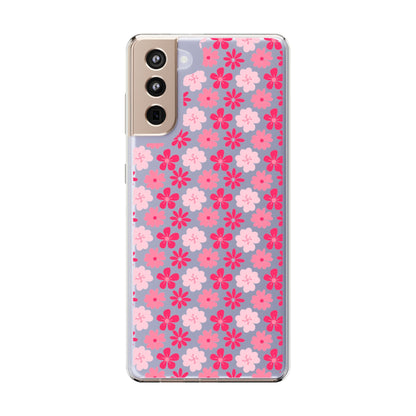 Pink Floral - Clear Phone Case
