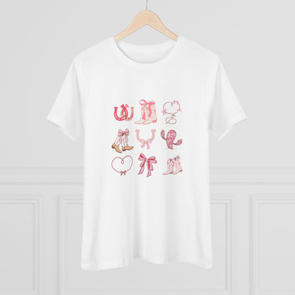 Pink Bows and Boots Cotton Tee